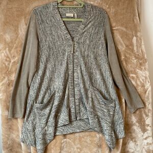 LOGO zip up cardigan.